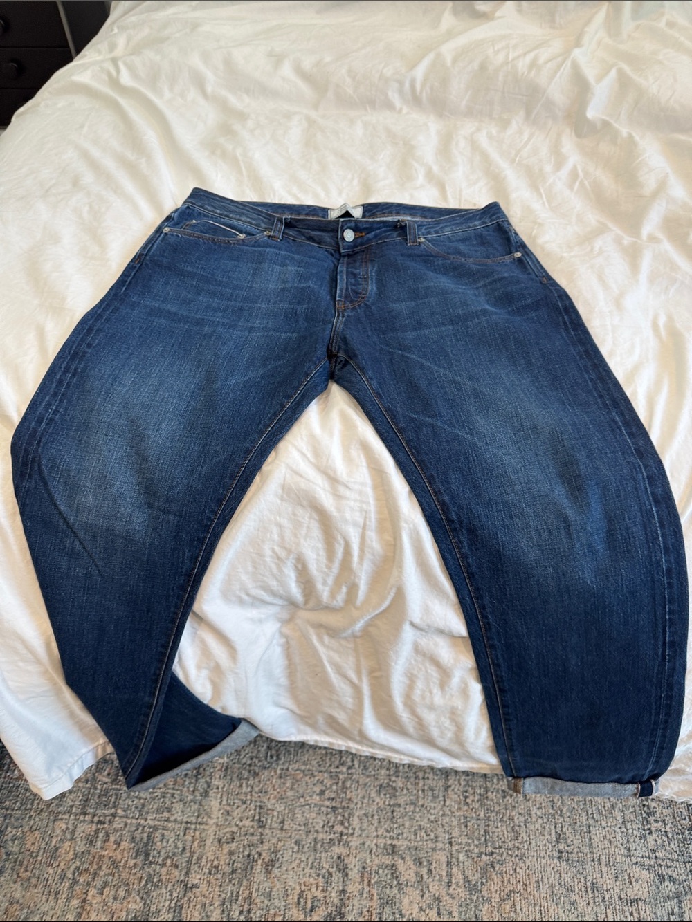 Officine Generale Men's Dark Blue Relaxed slim straight Jeans